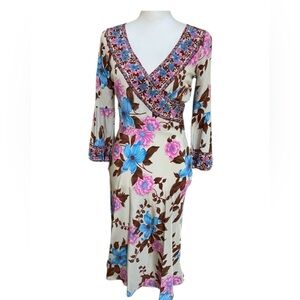 Anthropologie Plenty Tracy Reese Silk Floral Crystal Embroidered Cocktail Dress